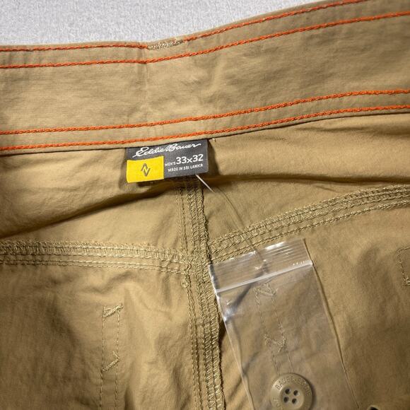 Eddie‎ Bauer Exploration II Convertible Pants Men 33x32 Saddle Zip-Off Cargo NWT - Picture 8 of 14